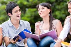 Happy group of students