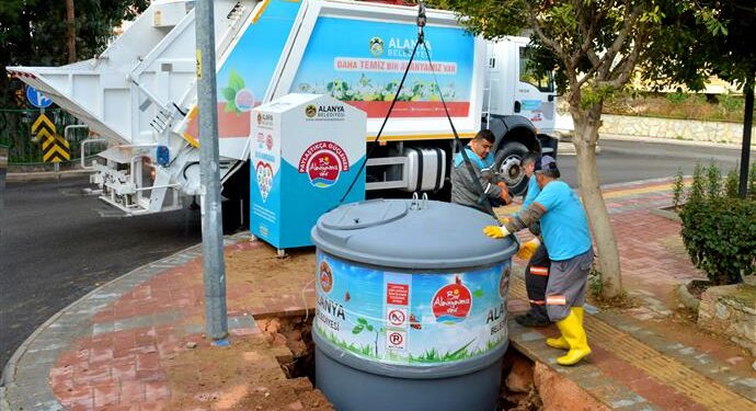 ALANYA’ DA YERALTI ÇÖP KONTEYNERLERİ YAYGINLAŞTIRILIYOR