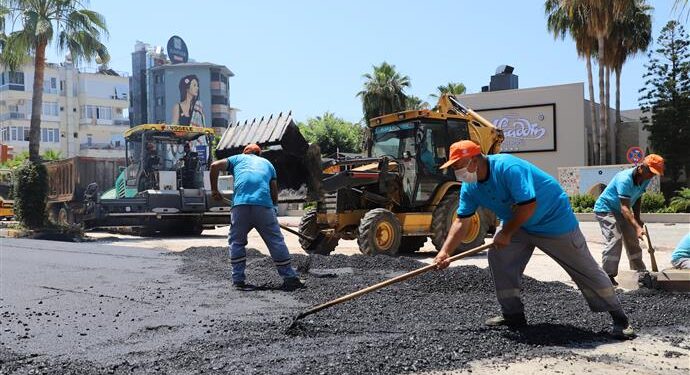 Alanya’da bozulan yollar yenileniyor