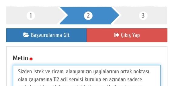 Çayarası Yaylasına 112 acil isteği