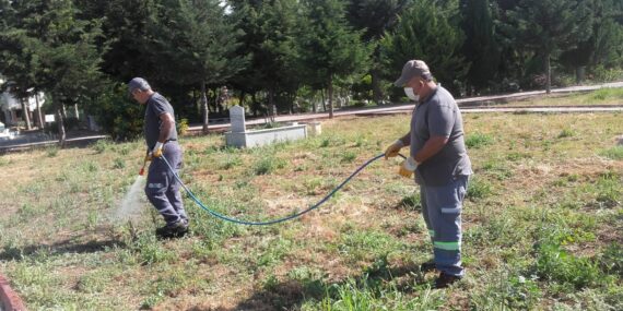 Büyükşehir mezarlıkları düzenli olarak temizliyor
