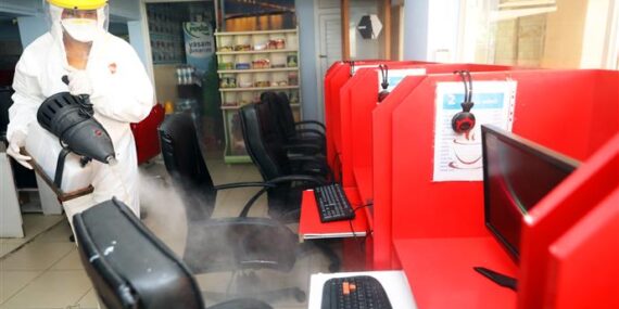 ALANYA BELEDİYESİ İNTERNET KAFELERİ DEZENFEKTE EDİYOR