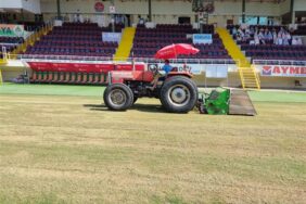 AYTEMİZ ALANYASPOR’UN UEFA’YA KATILMAYA HAK KAZANMASIYLA OBA STADYUMUNDA ÇALIŞMALAR HIZLANDI