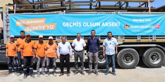 ALANYA BELEDİYESİ AKSEKİ’DE DE YARALARI SARIYOR