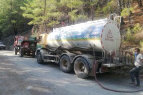 SÜLEYMANLAR VE GÜMÜŞGÖZE SINIRINDAKİ YANGINA ALANYA BELEDİYESİ’NDEN ANINDA MÜDAHALE