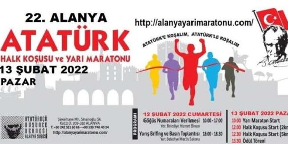 22. ALANYA ATATÜRK HALK KOŞUSU VE YARI MARATONU GERÇEKLEŞTİRİLECEK