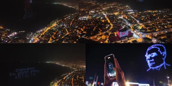 500 drone ile harika 100. yılı şovu