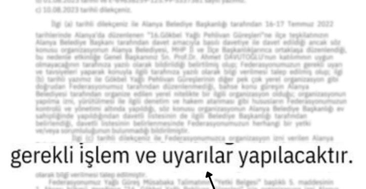 FEDERASYON ‘DAN ALANYA BELEDİYESİNE UYARI