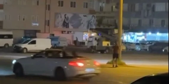 Mahmutlarda Yabancı Uyruklu Drift attı, Cezayı yedi.